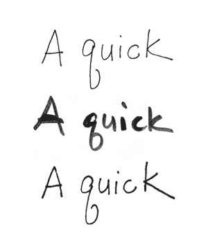 Writing example of line quality